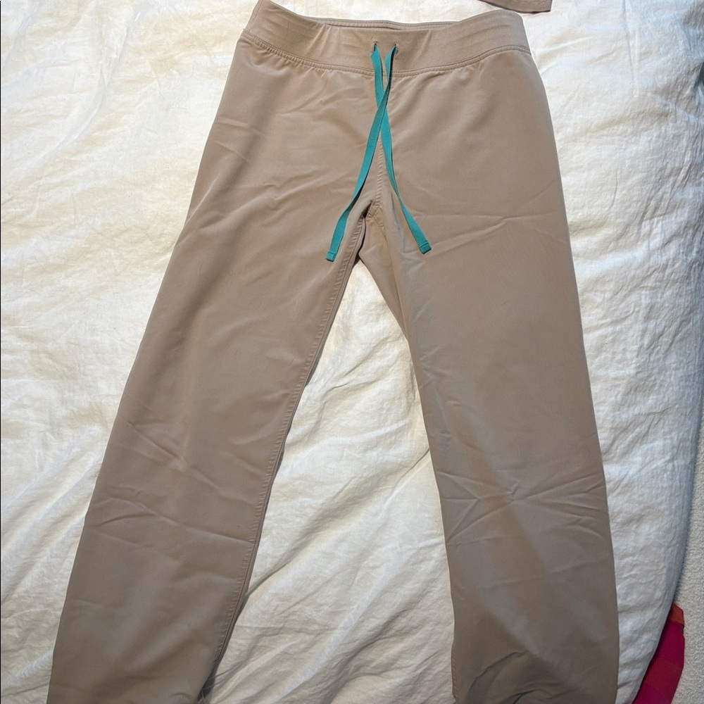 Figs Beige Technical Collection Scrub Pants and Top